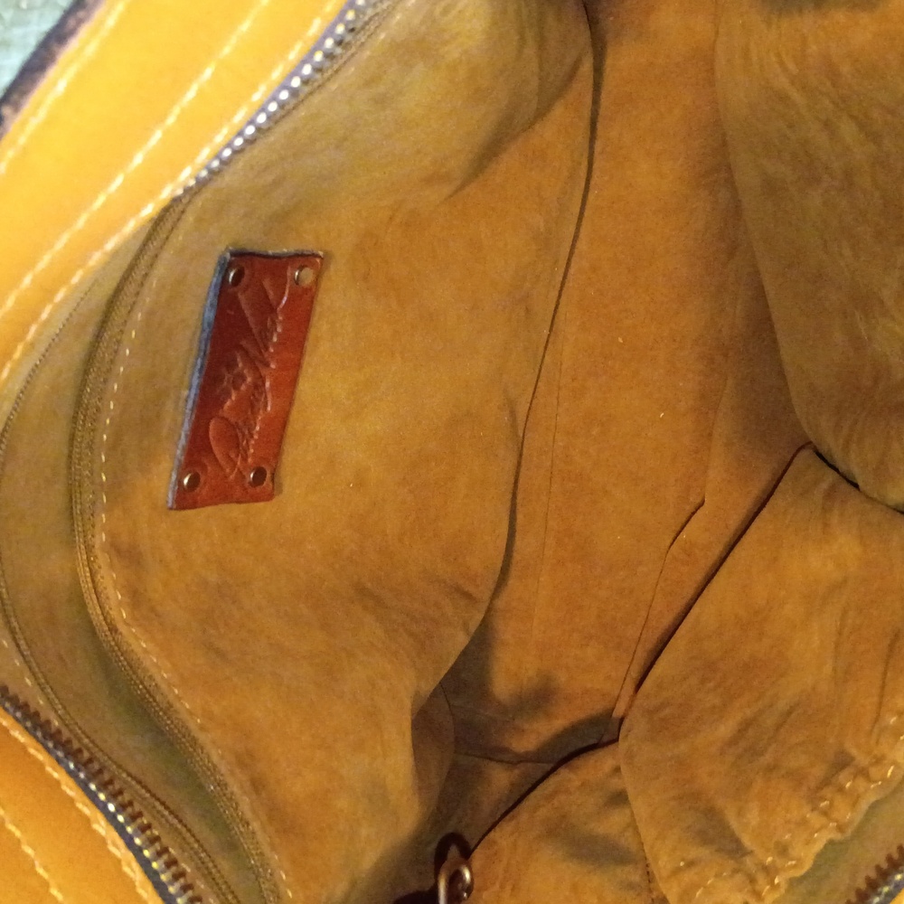 Patricia Nash Tan Shoulder/Tote Bag with Brass Medallion Accent - Picture 7 of 12